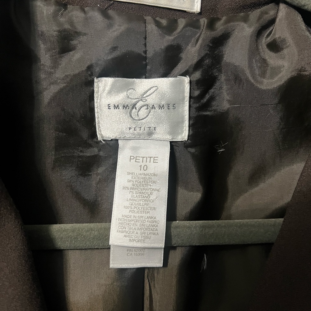 Emma James Petites Blazer/Jacket, Chocolate Brown, Size 10 Petite - Picture 4 of 4